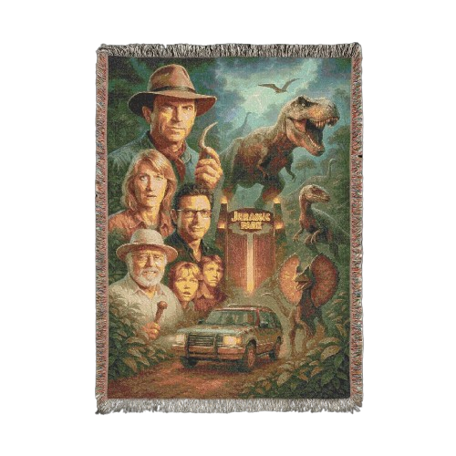 Woven Jurassic Park Blanket